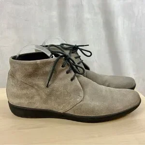 Davids | Shoes | Davids Grey Suede Lace Up Ankle Boot Mens Size 45 ...